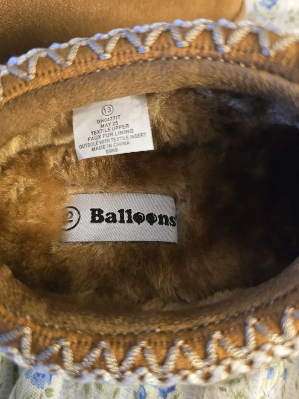 Kids Cozy Faux-Suede Slippers in Camel